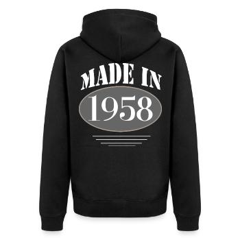 60ème anniversaire Année de naissance 1958 - Veste à capuche bio Premium Unisexe - noir - Dos - Nico (187cm)