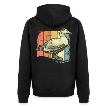 Farm with ducks - Unisex Premium Organic Zip Hoodie - black - Back - Nico (187cm)