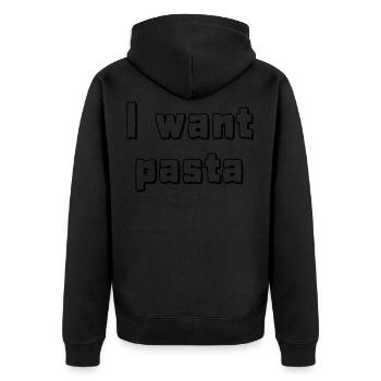 Pasta - Unisex Premium Bio Zip Hoodie - Schwarz - Hinten - Nico (187cm)
