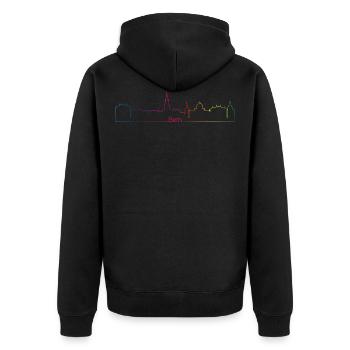 Skyline Berne. La capitale comme idée cadeau. - Veste à capuche bio Premium Unisexe - noir - Dos - Nico (187cm)
