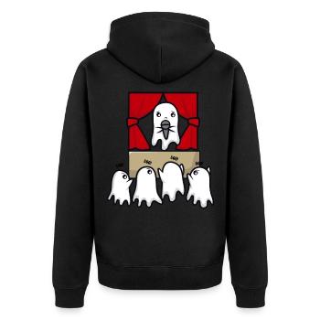 Geister bei einem Konzert zu Halloween - Unisex Premium Bio Zip Hoodie - Schwarz - Hinten - Nico (187cm)