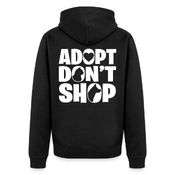 Adopt pet - Unisex Premium Organic Zip Hoodie - black - Back - Nico (187cm)
