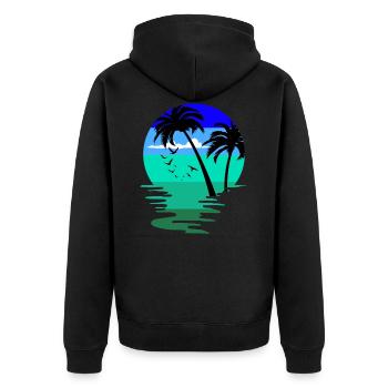 Plage plage natation vacances île palmes Hawaï - Veste à capuche bio Premium Unisexe - noir - Dos - Nico (187cm)