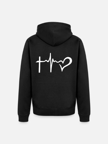 love love - Unisex Premium Organic Zip Hoodie - black
