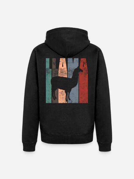 lama - Unisex Premium Organic Zip Hoodie - black