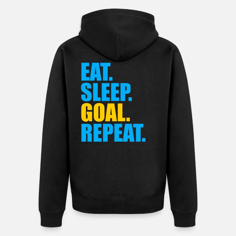 Fußball - Unisex Premium Bio Zip Hoodie - Schwarz