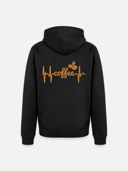 Kaffee - Unisex Premium Bio Zip Hoodie - Schwarz