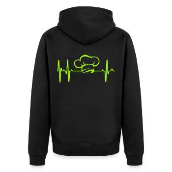 Chef hobby chef hat cooking passion work - Unisex Premium Organic Zip Hoodie - black - Back - Nico (187cm)