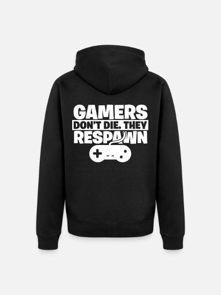 Gamer - Unisex Premium Organic Zip Hoodie - black