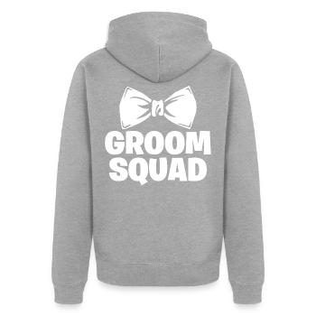 heiraten Ehe - Unisex Premium Bio Zip Hoodie - Grau meliert - Hinten - Nico (187cm)