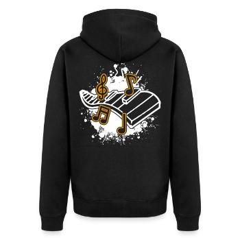 musique - Veste à capuche bio Premium Unisexe - noir - Dos - Nico (187cm)