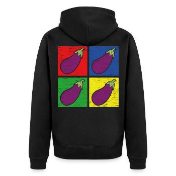 Aubergine - Veste à capuche bio Premium Unisexe - noir - Dos - Nico (187cm)