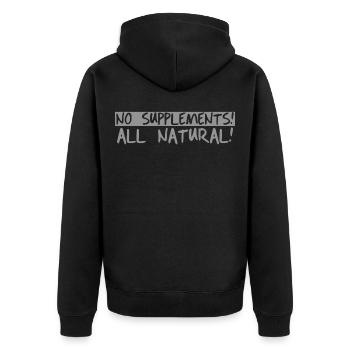 nature - Unisex Premium Organic Zip Hoodie - black - Back - Nico (187cm)