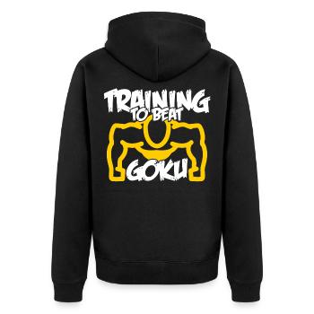 Fitness Training Muscle No Pain No Gain Biceps Gym - Unisex Premium Organic Zip Hoodie - black - Back - Nico (187cm)