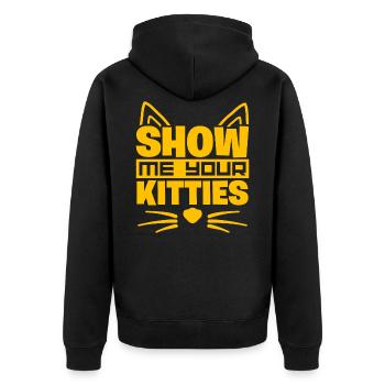 Cats Pet Cat lover Cat friend Meow - Unisex Premium Organic Zip Hoodie - black - Back - Nico (187cm)