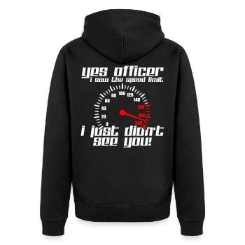 Auto Tacho - Unisex Premium Bio Zip Hoodie - Schwarz - Hinten - Nico (187cm)