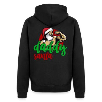 Christmas dad - Unisex Premium Organic Zip Hoodie - black - Back - Nico (187cm)