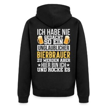 Brasseur de bière incroyable - Veste à capuche bio Premium Unisexe - noir - Dos - Nico (187cm)