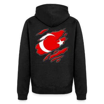 Turquie - Veste à capuche bio Premium Unisexe - noir - Dos - Nico (187cm)