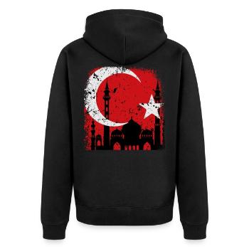 Turquie - Veste à capuche bio Premium Unisexe - noir - Dos - Nico (187cm)