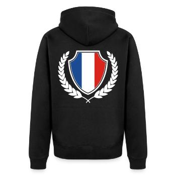 France - Veste à capuche bio Premium Unisexe - noir - Dos - Nico (187cm)