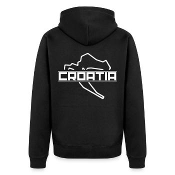 Croatie - Veste à capuche bio Premium Unisexe - noir - Dos - Nico (187cm)