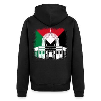 Palestina Moschee Jerusalem Flagge Fahne Israel - Unisex Premium Bio Zip Hoodie - Schwarz - Hinten - Nico (187cm)