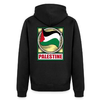 Palestina - Unisex Premium Bio Zip Hoodie - Schwarz - Hinten - Nico (187cm)