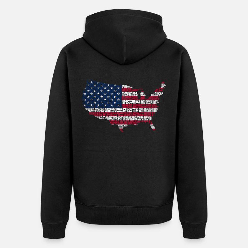 USA USA - Veste à capuche bio Premium Unisexe - noir