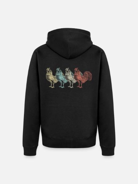 Chicken chickens - Unisex Premium Organic Zip Hoodie - black