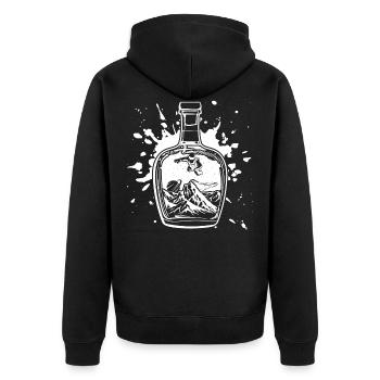Bottle of bottle mail water secret post beach - Unisex Premium Organic Zip Hoodie - black - Back - Nico (187cm)