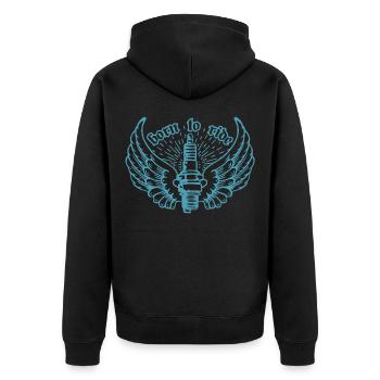 Tuner moto tuner voiture aile d'allumage - Veste à capuche bio Premium Unisexe - noir - Dos - Nico (187cm)