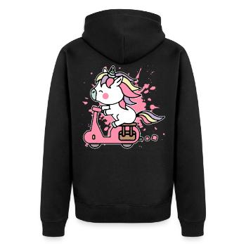 Licorne de moto - Veste à capuche bio Premium Unisexe - noir - Dos - Nico (187cm)