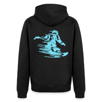 Snowboard - Unisex Premium Bio Zip Hoodie - Schwarz - Hinten - Nico (187cm)