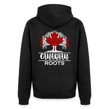 Canada maple leaf - Unisex Premium Organic Zip Hoodie - black - Back - Nico (187cm)