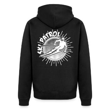 Ski - Unisex Premium Bio Zip Hoodie - Schwarz - Hinten - Nico (187cm)