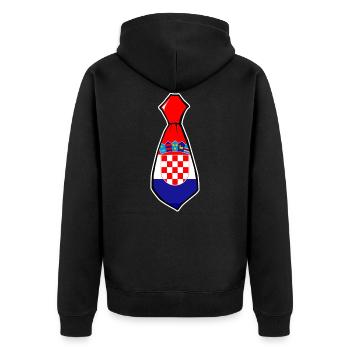 Croatie cravate costume bureau patrie origine drapeau - Veste à capuche bio Premium Unisexe - noir - Dos - Nico (187cm)