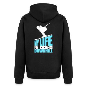 Ski - Veste à capuche bio Premium Unisexe - noir - Dos - Nico (187cm)