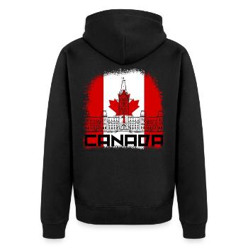 Canada flag for national colors Red white maple - Unisex Premium Organic Zip Hoodie - black - Back - Nico (187cm)