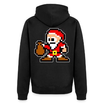 Noël Père Noël Père Noël Noël - Veste à capuche bio Premium Unisexe - noir - Dos - Nico (187cm)