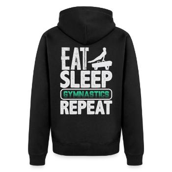 Gymnastics Gymnastics - Unisex Premium Organic Zip Hoodie - black - Back - Nico (187cm)
