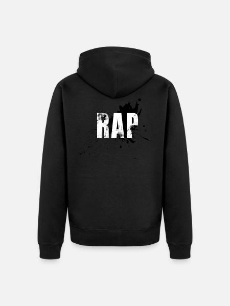 RAP - Unisex Premium Organic Zip Hoodie - black