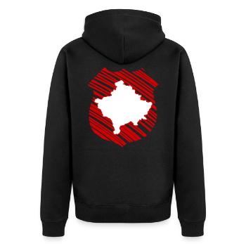Kosovo Kosova Pristina Nationalité Patrie - Veste à capuche bio Premium Unisexe - noir - Dos - Nico (187cm)