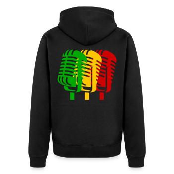 Reggae - Unisex Premium Bio Zip Hoodie - Schwarz - Hinten - Nico (187cm)