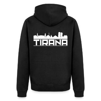 Albanien - Unisex Premium Bio Zip Hoodie - Schwarz - Hinten - Nico (187cm)