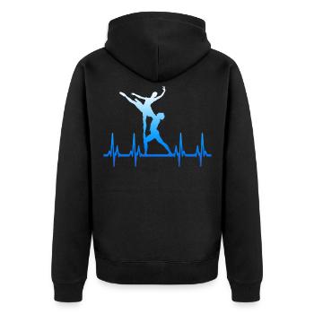 Ballett Tänzerin Heartbeat Ballerina Geschenk - Unisex Premium Bio Zip Hoodie - Schwarz - Hinten - Nico (187cm)