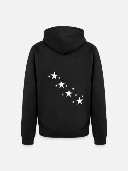 star - Unisex Premium Organic Zip Hoodie - black