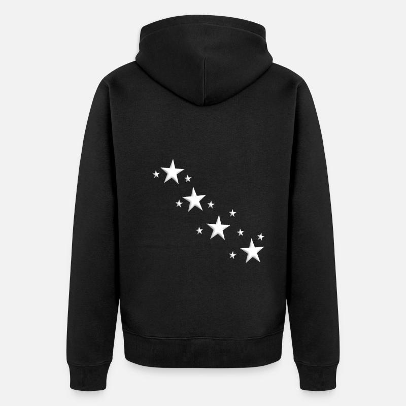 Sterne - Unisex Premium Bio Zip Hoodie - Schwarz