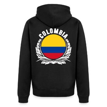 Colombie - Veste à capuche bio Premium Unisexe - noir - Dos - Nico (187cm)