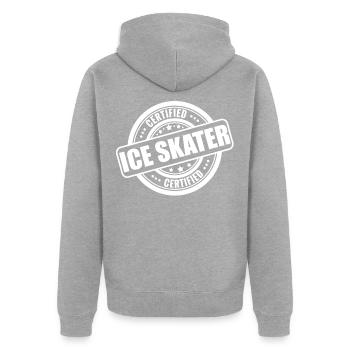skate - Unisex Premium Organic Zip Hoodie - heather grey - Back - Nico (187cm)